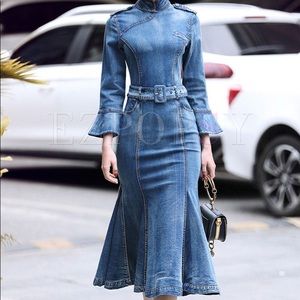 On Reserve - Mermaid Denim Dress